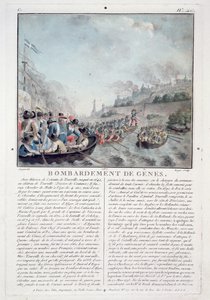 Bombardement de Gênes, 1684, gravé par Jean Baptiste Morret, 1787